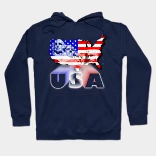 USA Mount Rushmore Red White and Blue Hoodie